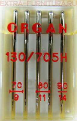 Иглы Organ универсальные для БШМ № 70-100, уп.5шт.