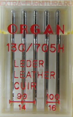 Иглы Organ для кожи для БШМ № 90-100, уп.5шт.